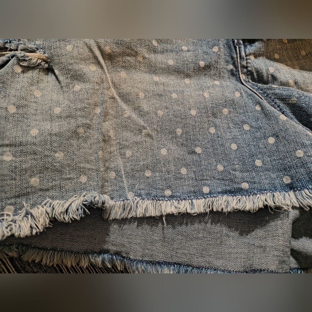 torrid Light Blue Polka Dot Denim Shorts - Picture 5 of 8